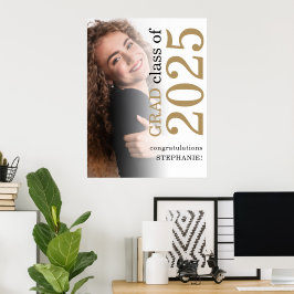 Modernes Foto Overlay Glückwunsch Grad 2025 Abschl Poster