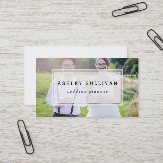 Modernes Foto Overlay | Hochzeitskarte Visitenkarte (Vorderseite/Rückseite Beispiel)