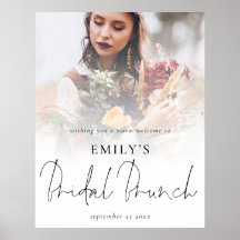 Modernes Foto Overlay Willkommen Bridal Brunch