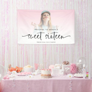 Modernes Foto Overlay Willkommen in 16 . Geburtsta Banner