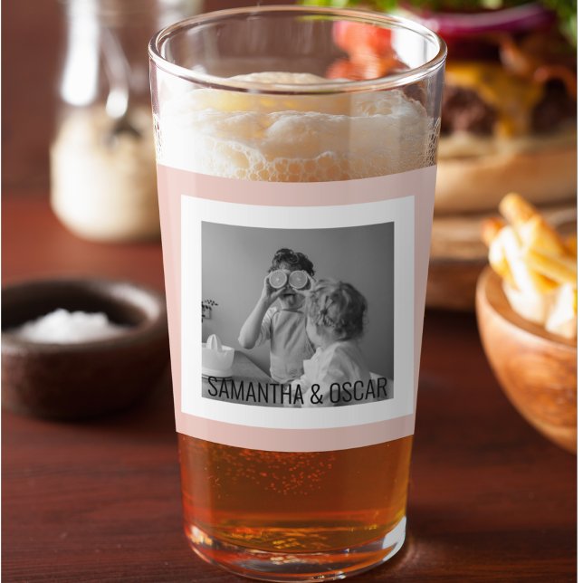 Modernes Foto Pastell Pink Einfaches Geschenk Glas (Von Creator hochgeladen)