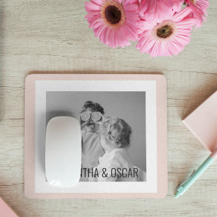 Modernes Foto Pastell Pink Einfaches Geschenk Mousepad