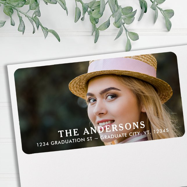 Modernes Foto Personalisierte Rücksendeadresse Adressaufkleber (Von Creator hochgeladen)