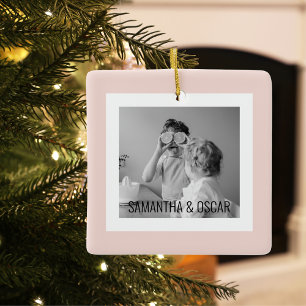 Modernes Foto Pink Einfach Liebliches Geschenk Keramikornament