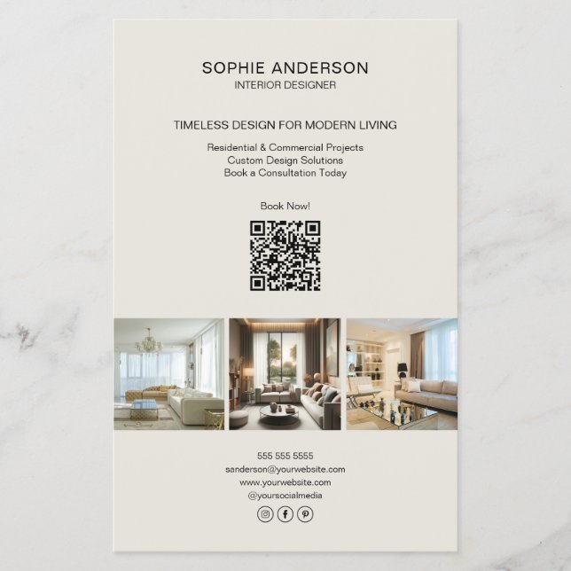 Modernes Foto QR Beruflich Business Flyer (Vorne)