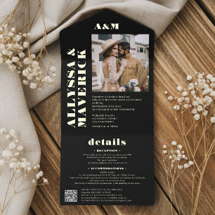 Modernes Foto qr Code All-in-One-Einladung
