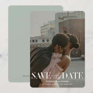 Modernes Foto QR Code Hochzeitdatum für Hochzeiten Einladung