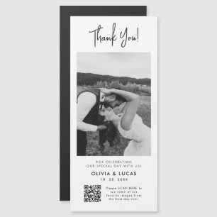 Modernes Foto QR Code Magnetic Wedding Vielen Dank Magnetkarte