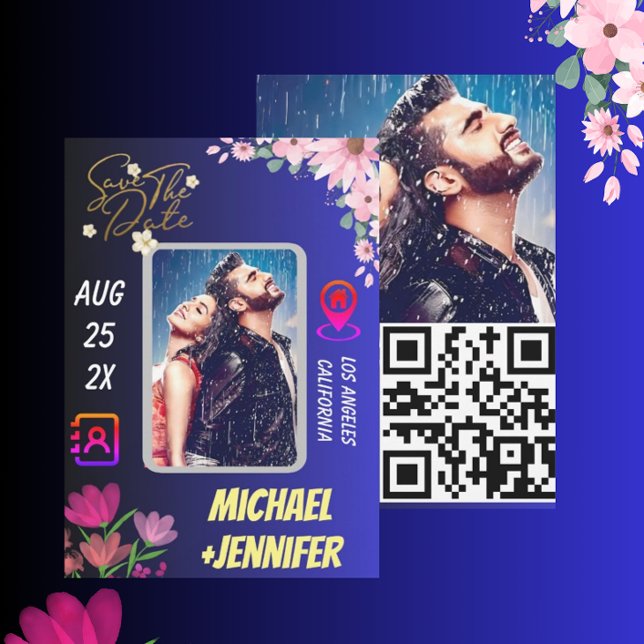 Modernes Foto QR-Hochzeitsstichtag speichern das D Einladung (Von Creator hochgeladen)