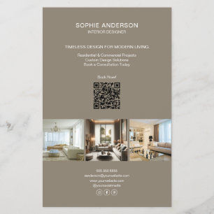 Modernes Foto QR Taupe Beruflich Business Flyer