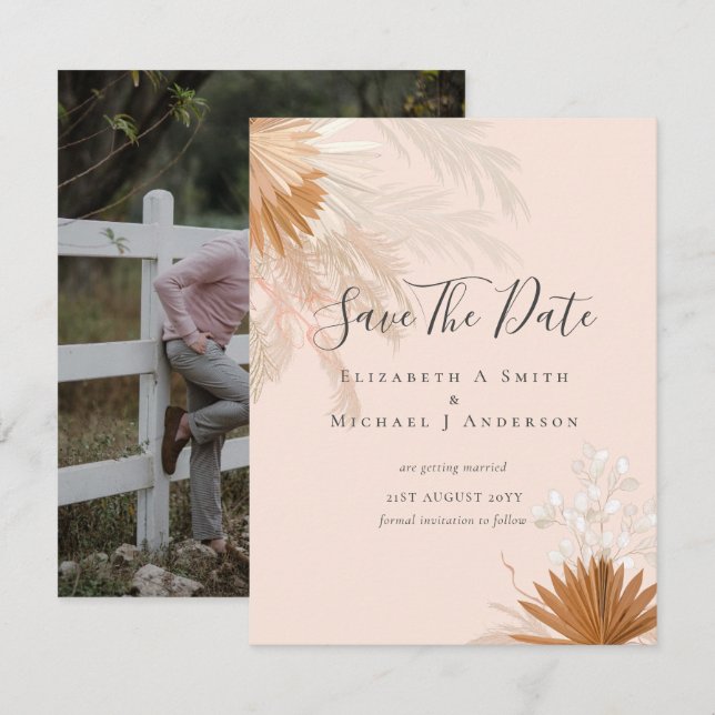 Modernes Foto Rett Dates PAMPAS Grass Terracotta (Vorne/Hinten)