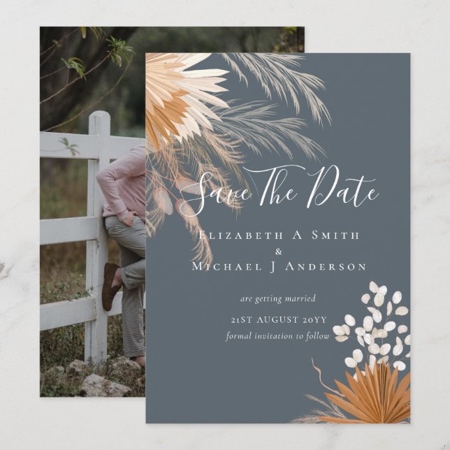 Modernes Foto Rett Dates PAMPAS Grass Terracotta (Vorne/Hinten)