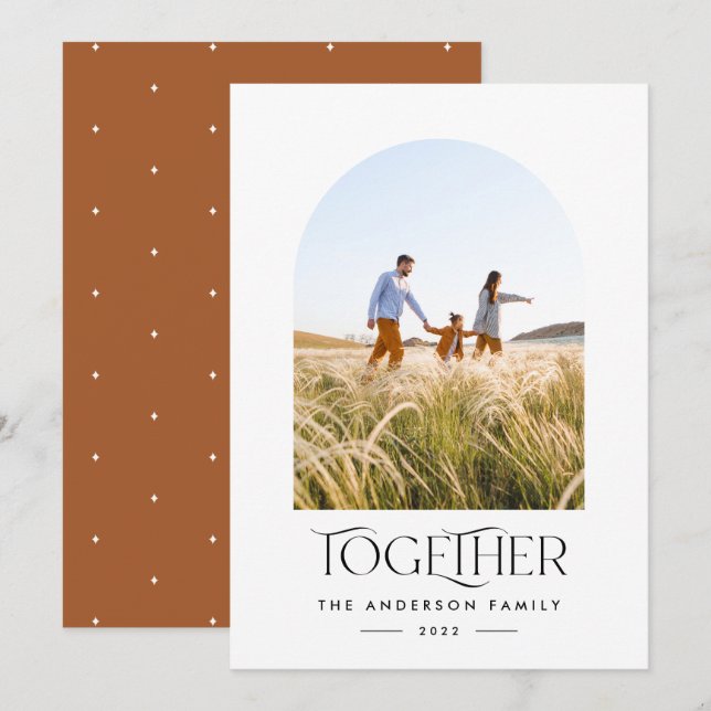 Modernes Foto-Rostbogen mit Typografie (Vorne/Hinten)