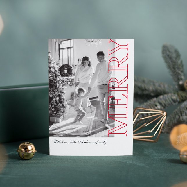 Modernes Foto | Rotes Frohe Weihnachten (Von Creator hochgeladen)