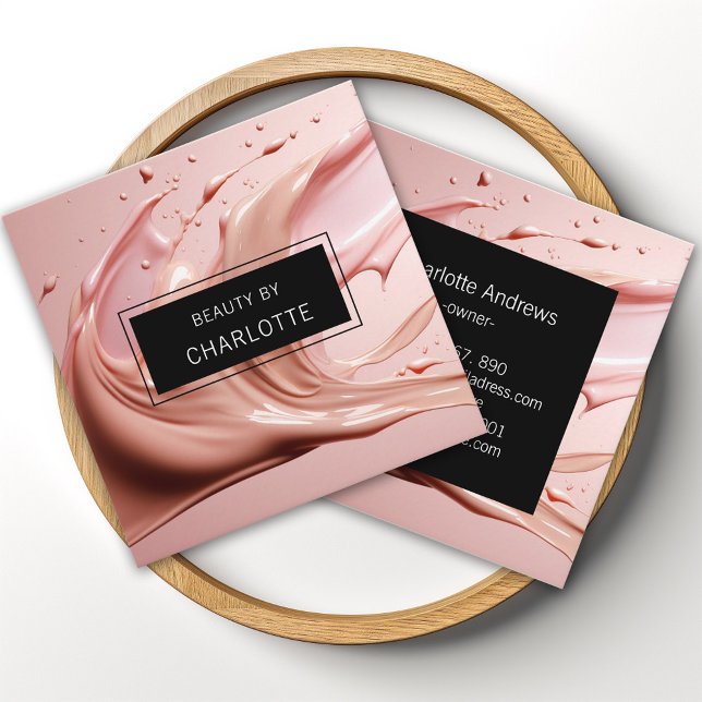 Modernes Foto, Salon, Make-up, Beauty Quadratische Visitenkarte (Von Creator hochgeladen)