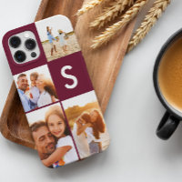 Modernes Foto sammelt Bordeaux-Initialmonogramm