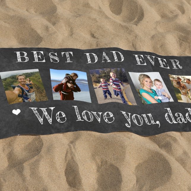 Modernes Foto sammelt den besten Papa aller Zeiten Strandtuch (Von Creator hochgeladen)