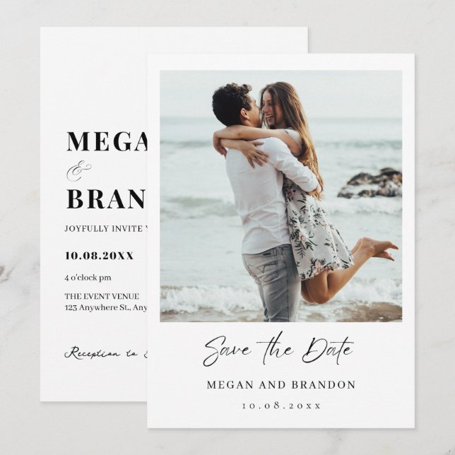Modernes Foto Save The Date (Vorne/Hinten)