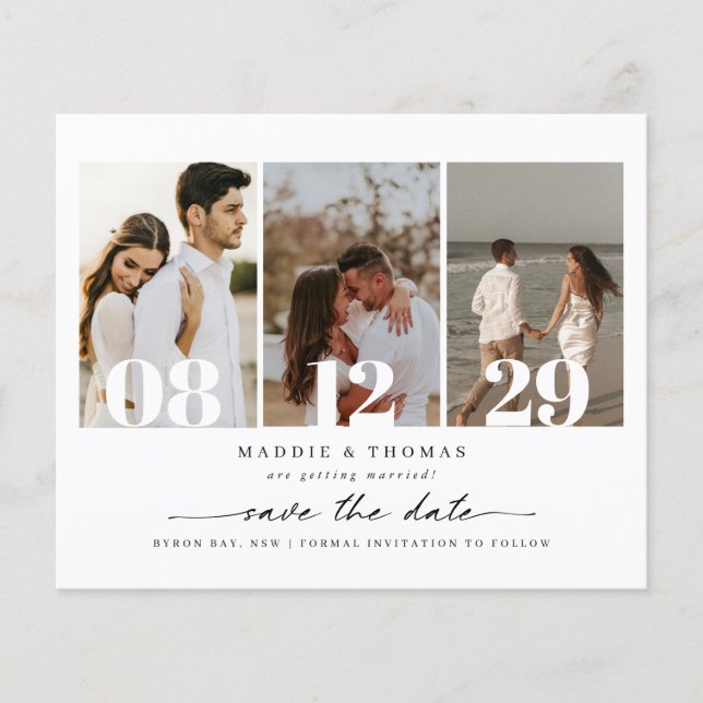 Modernes Foto Save the Date Einladung Flyer (Vorne)