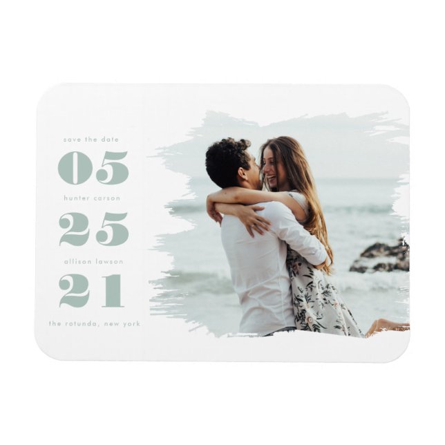 Modernes Foto Save the Date Magnet (Horizontal)