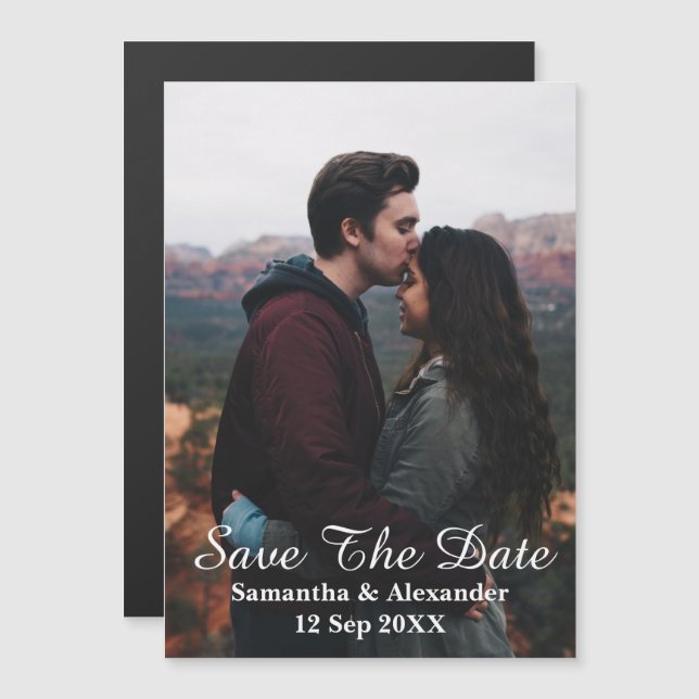 Modernes Foto Save the Date Magnetkarte (Vorne/Hinten)
