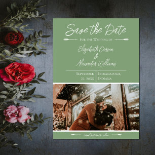 Modernes Foto Save the Date   Moss Green