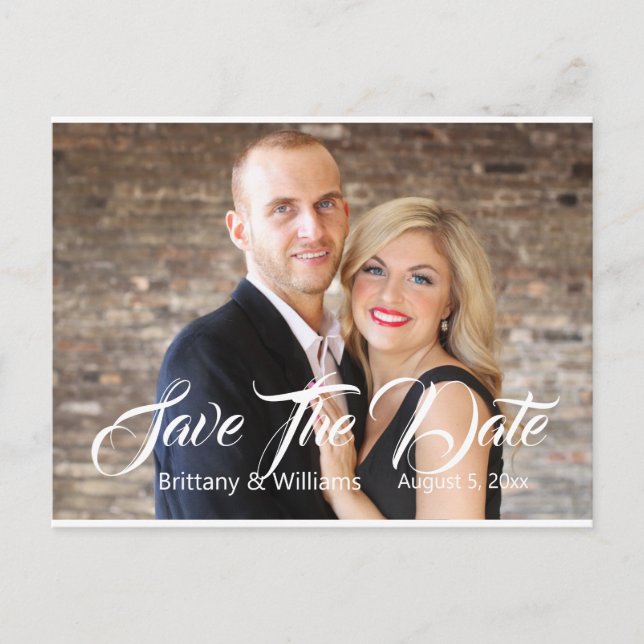 Modernes Foto Save the Date Postkarte (Vorderseite)
