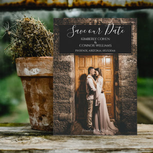 Modernes Foto Save the Date   Schwarz