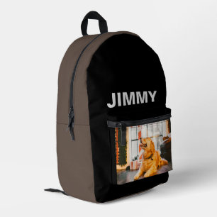 Modernes Foto Schwarz Einfach Bedruckter Rucksack