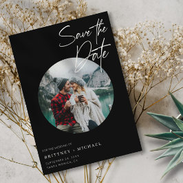 Modernes Foto Schwarz Save The Date