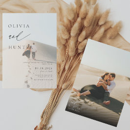 Modernes Foto Schwarz & Weiß Hochzeit Einladung