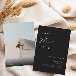 Modernes Foto Schwarz & Weiß Hochzeit Save The Date