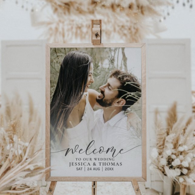 Modernes Foto Schwarze Kalligrafie Weißer Farbverl Poster (Von Creator hochgeladen)