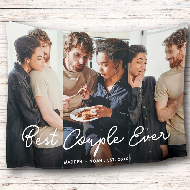 Modernes Foto Script Bestes Paar je Collage Fleecedecke (Von Creator hochgeladen)