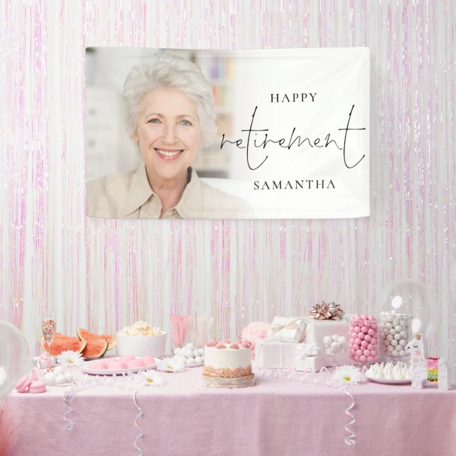 Modernes Foto Script Happy Retirement Banner (Party)