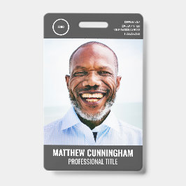 Modernes Foto-Strichcode-Round-Logo für Mitarbeite Ausweis