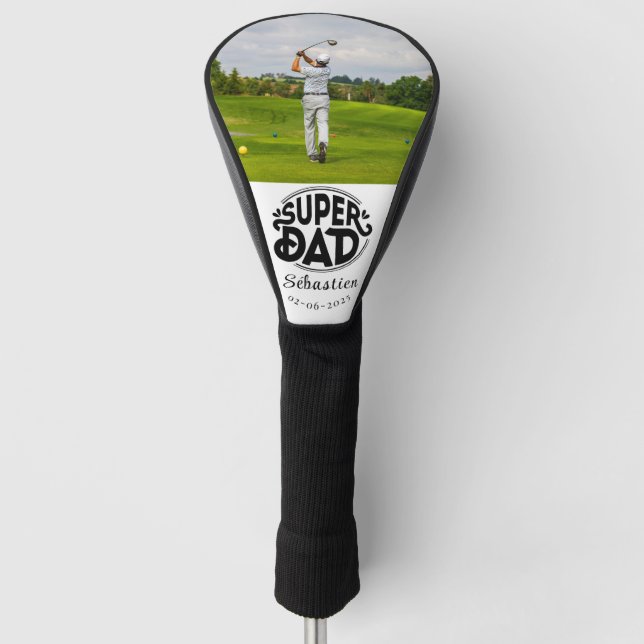 Modernes Foto Super Papa Golf Head Cover Golf Headcover (Vorderseite)