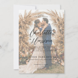 Modernes Foto Tint Overlay Script Serif Hochzeit Einladung