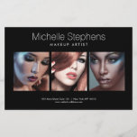 Modernes Foto Trio für Makeup Artists Black Flyer<br><div class="desc">Koordiniert bis 1201Uhr mit dem Modern Foto Trio for Makeup Artists Black Business Card Template. Das gepflegte und moderne Layout dieses fotografisch gestalteten Flyer-Templates ermöglicht es Ihnen, Ihre eigenen Fotos für ein schönes Werbestück anzuzeigen. Entworfen für Makeup Künstler, Friseure, Salons und Fotografen. Aktualisieren Sie einfach die Fotos mit Ihren eigenen...</div>