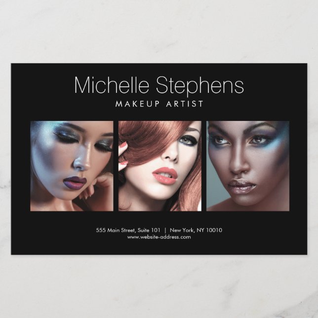 Modernes Foto Trio für Makeup Artists Black Flyer (Vorne)