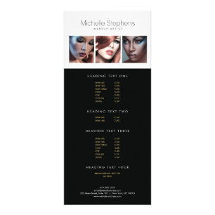 Modernes Foto Trio für Makeup-Künstler, Stylist Werbekarte