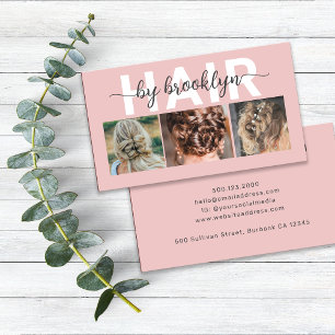 Modernes Foto Typografie Hair Stylist Visitenkarte