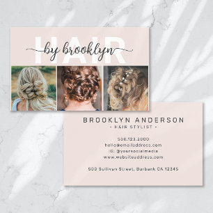 Modernes Foto Typografie Hair Stylist Visitenkarte