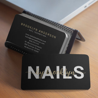 Modernes Foto Typografie Nail Artist Visitenkarte