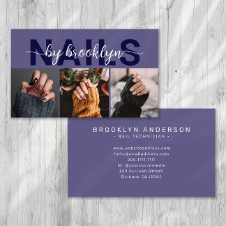 Modernes Foto Typografie Nail Artist Visitenkarte