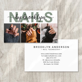 Modernes Foto Typografie Nail Artist Visitenkarte