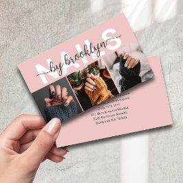 Modernes Foto Typografie Nail Artist Visitenkarte