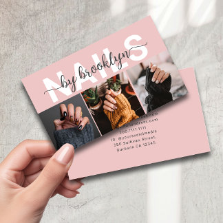 Modernes Foto Typografie Nail Artist Visitenkarte