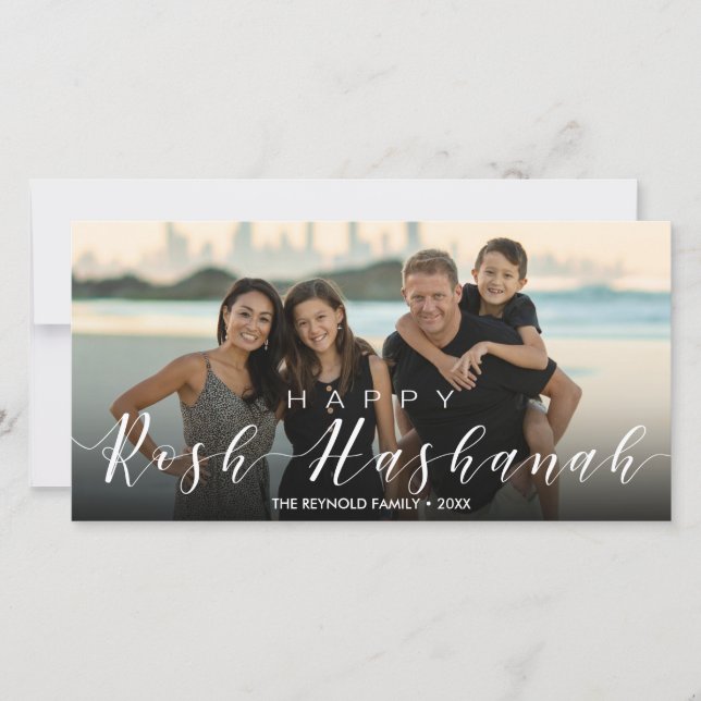 Modernes Foto Typografie Rosh Hashanah Neujahr (Vorderseite)