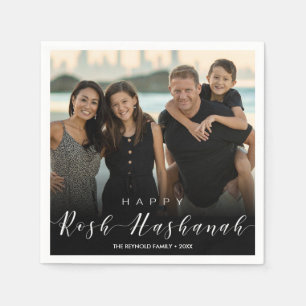 Modernes Foto Typografie Rosh Hashanah Neujahr Serviette